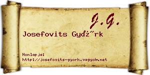 Josefovits Györk névjegykártya
